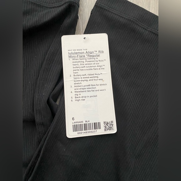 Lululemon Align Ribbed Mini Flare Pant Black Size 6 - Picture 5 of 12